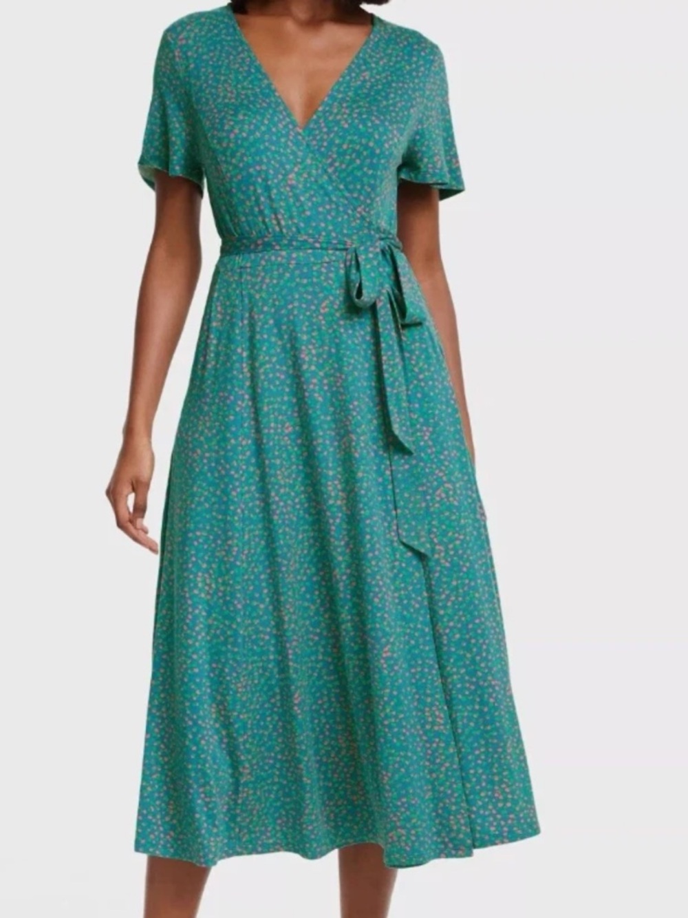 Boden jersey knit midi wrap dress 8 Long